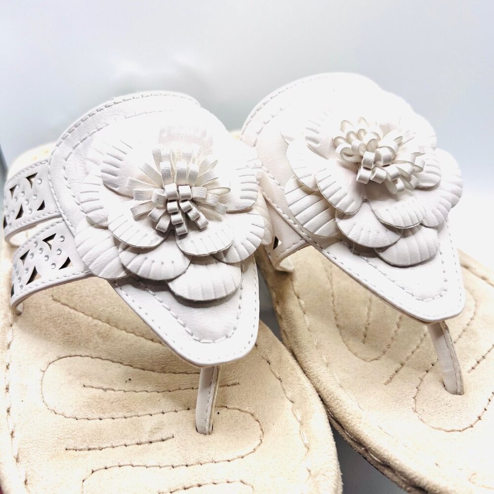 Cliffs by White Mountain Cynthia-White Rhinestones. 8W-Thong 1 1/2" Heel-Comfy - Picture 9 of 16